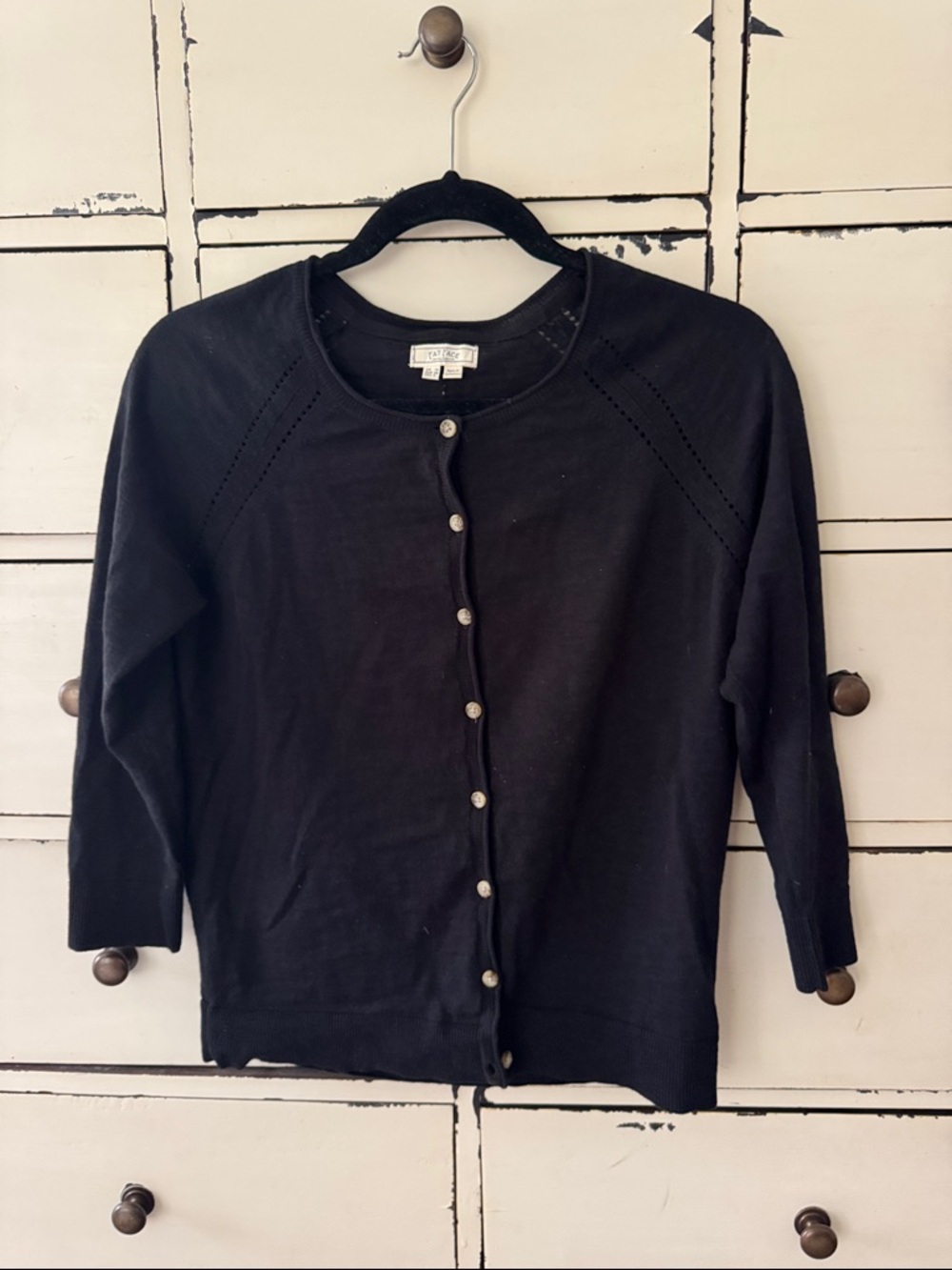 FatFace small Black Button-Up Lightweight Knit Cardigan